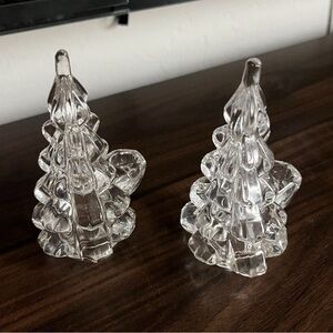 Vintage Biedermann Glass Christmas tree candle holder Set of 2